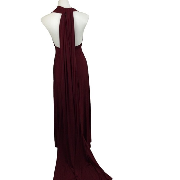 LULU’S Coveted Curated collected Always Stunning Convertible Burgundy Maxi Dress - Picture 6 of 9